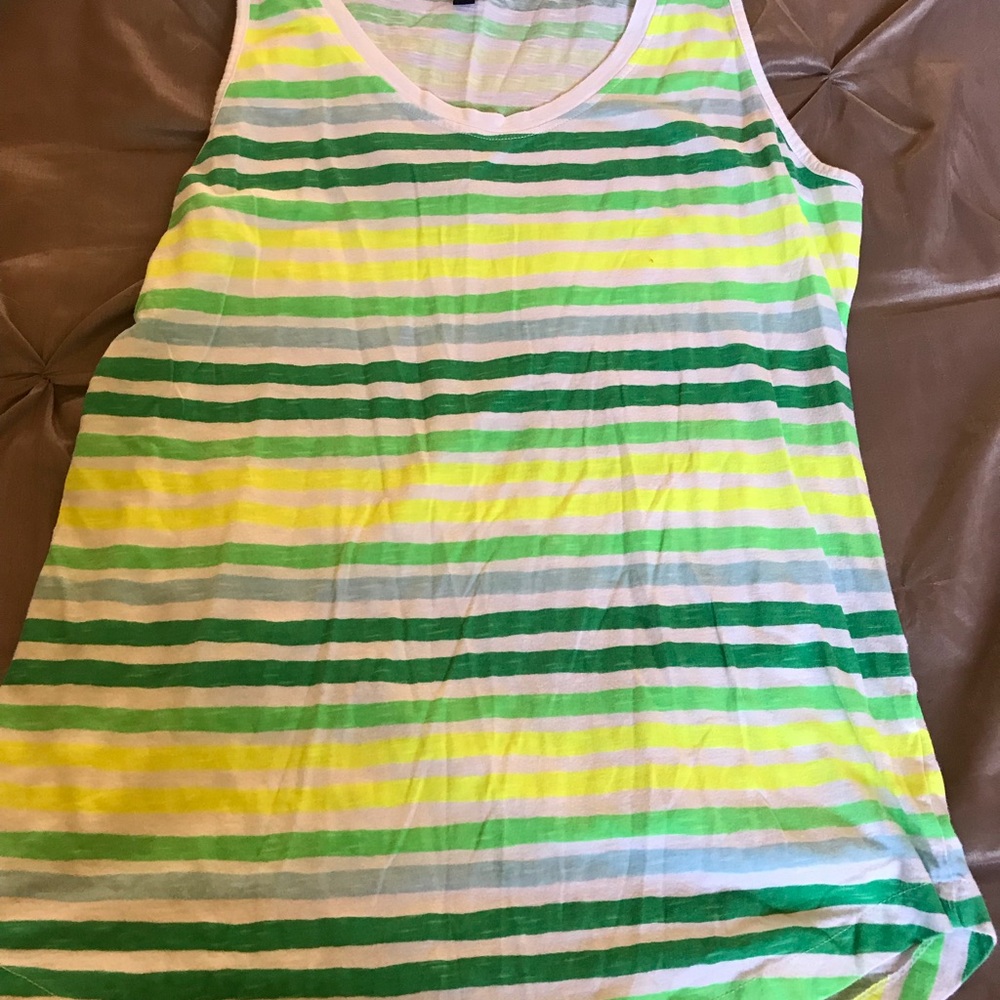 GAP green and yellow striped tank top